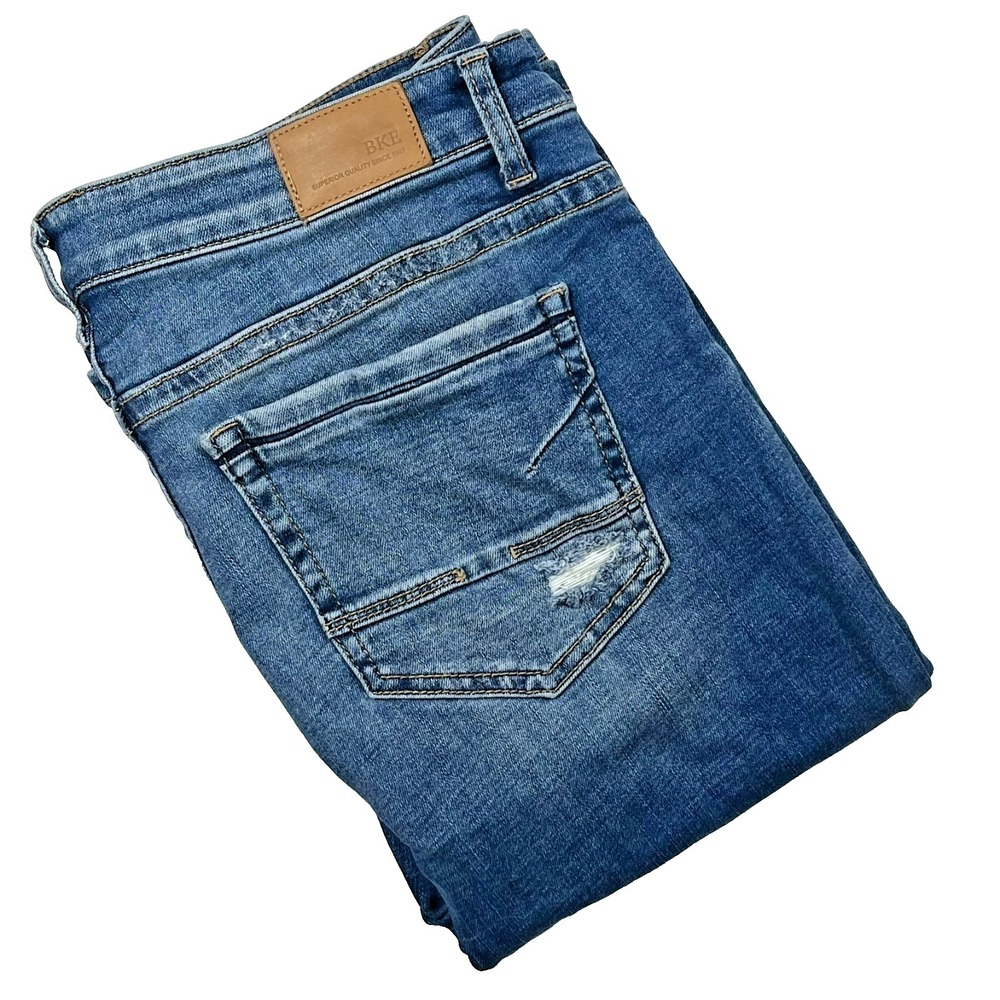 BKE Payton Bootcut Jeans Womens 30x31.5‎ (Fits 34x30) Mid Rise Distressed Denim